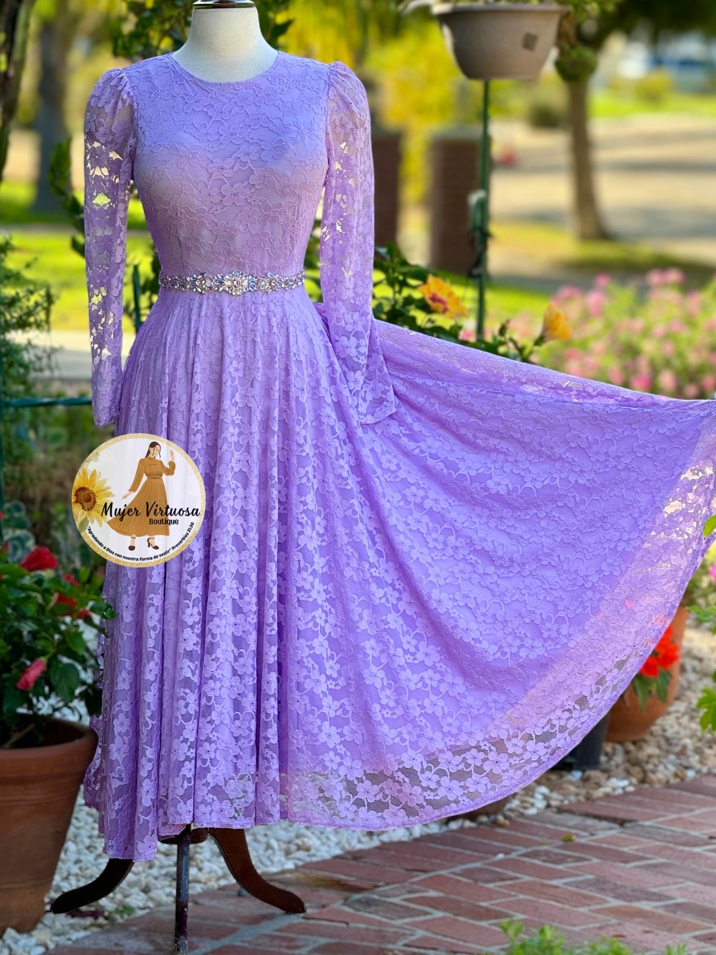 Valerie Lilac Lace Dress