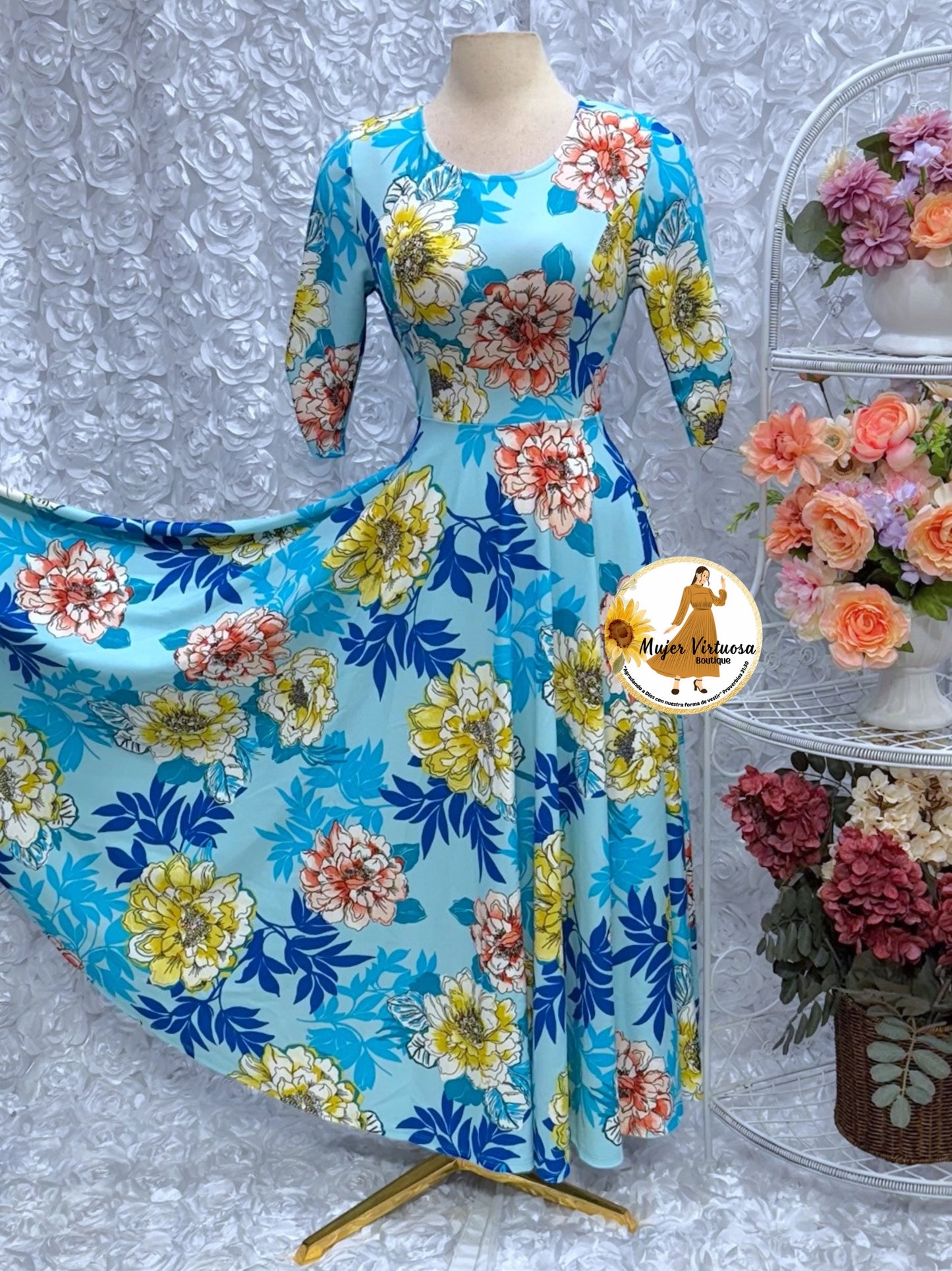 Blue Floral Dress