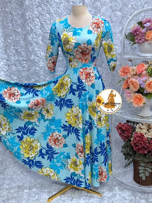 Blue Floral Dress