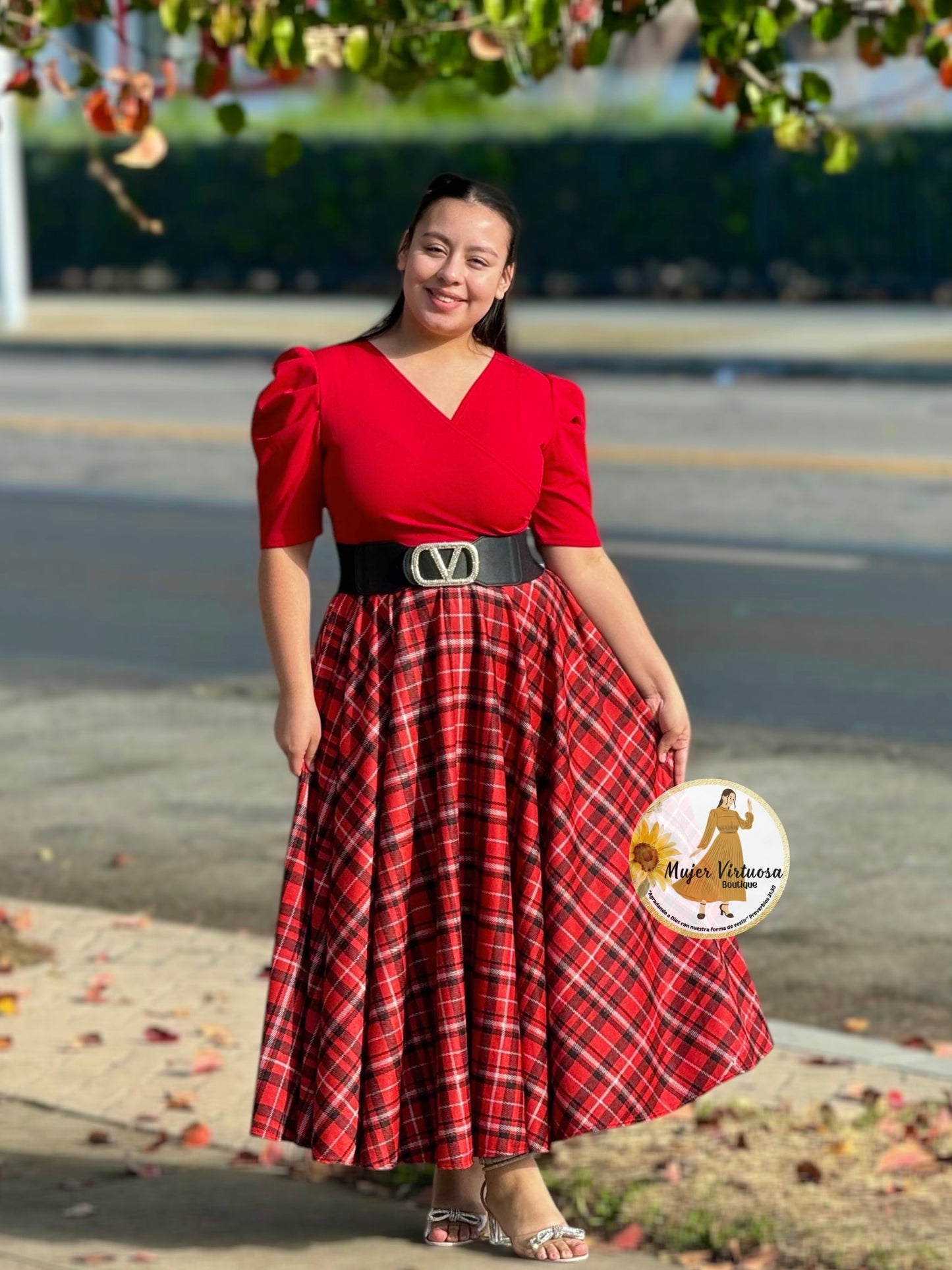 Susan Red Plaid Dress