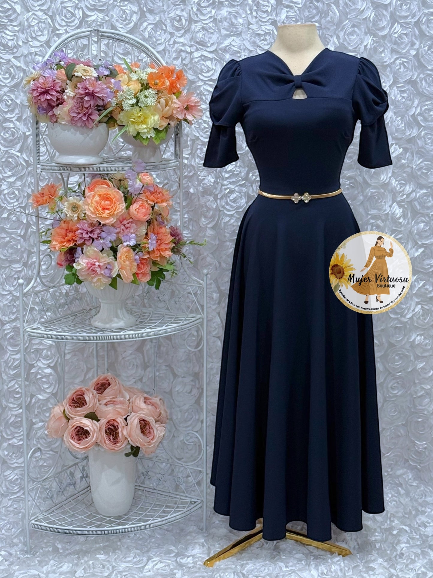 Bianca Navy Blue Dress