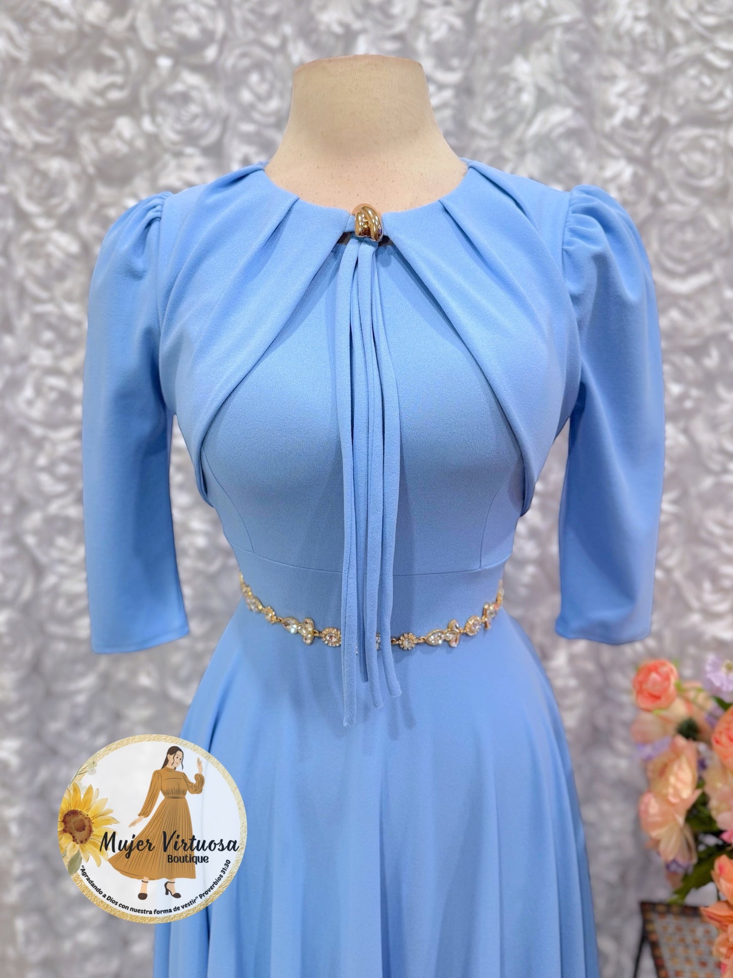 Roselyn Sky Blue Blazer Dress