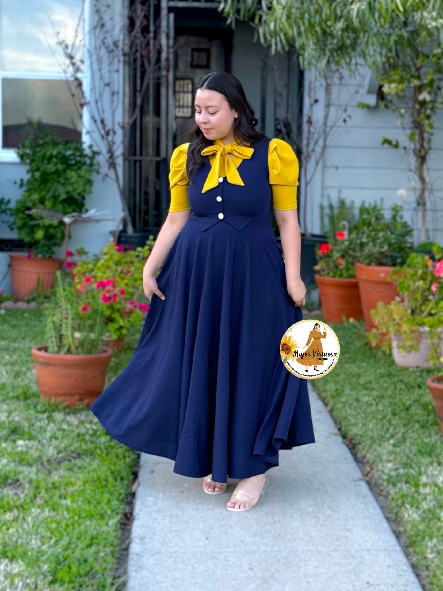 Sara Navy Blue Vest Overall