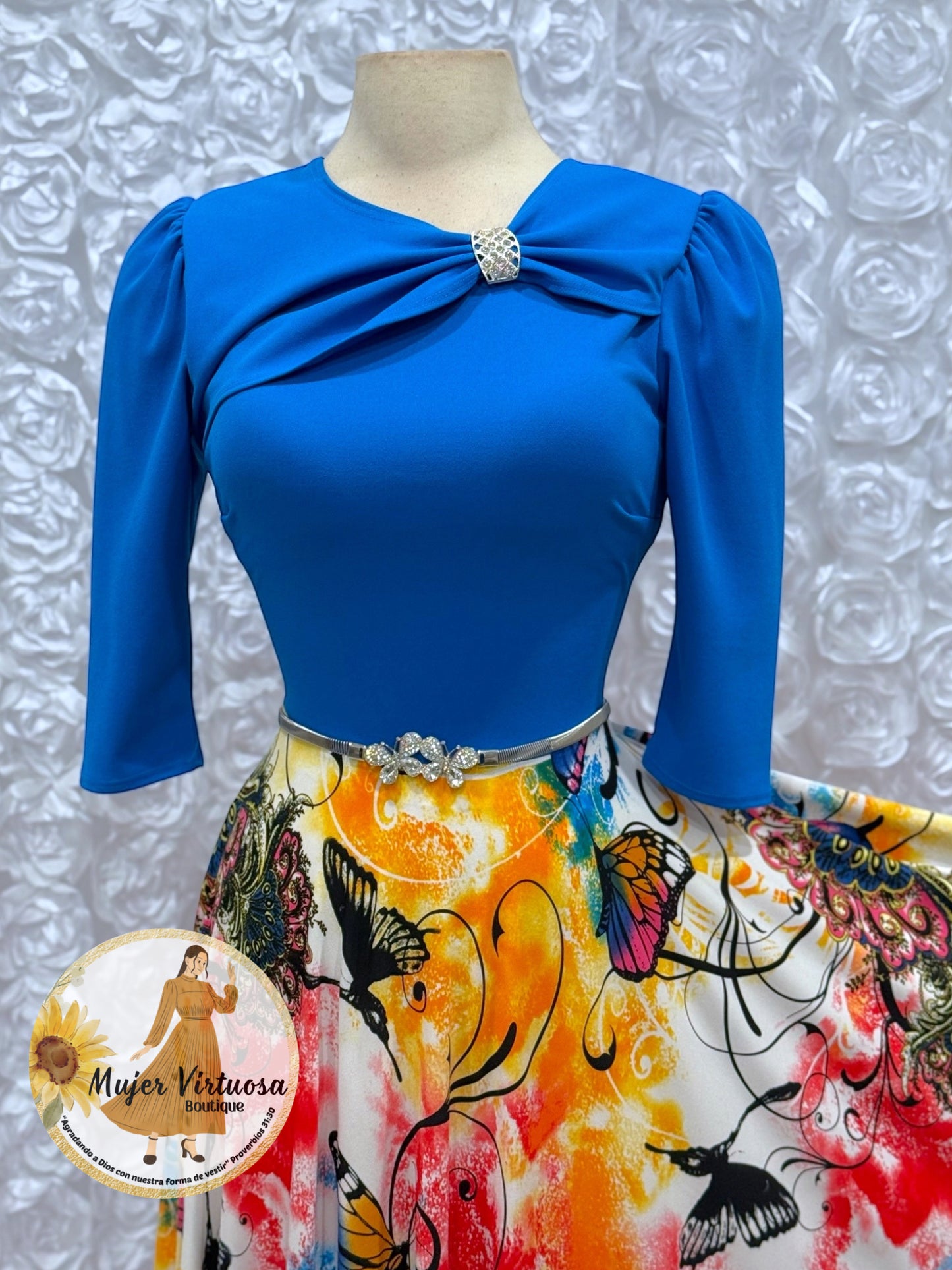Rosalie Aqua Butterfly Dress