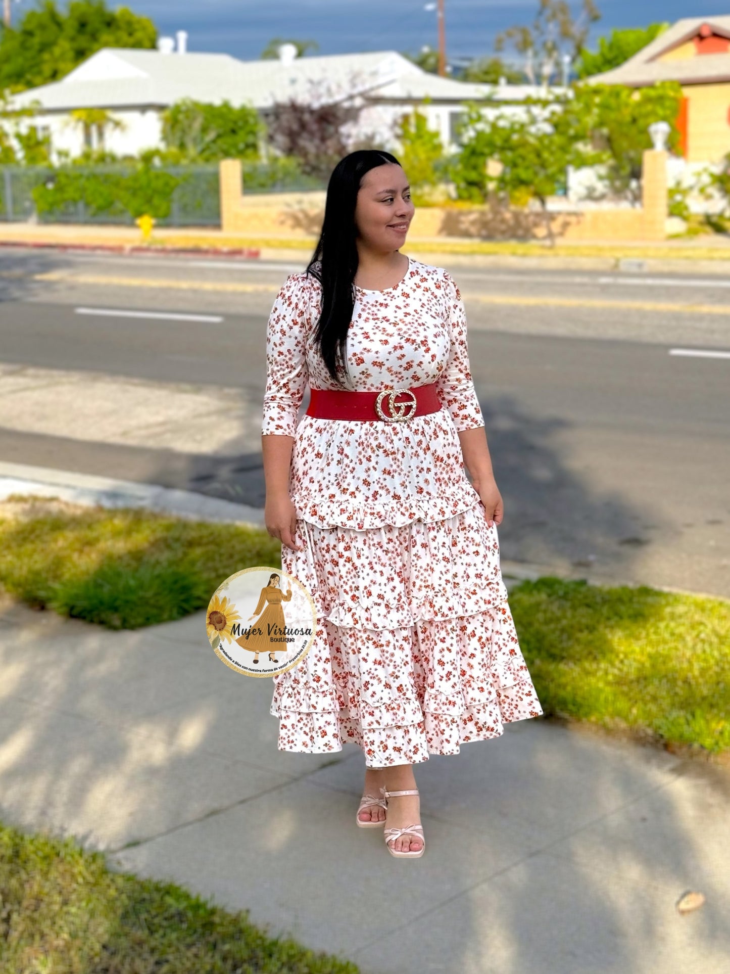 Leah White Floral Dress