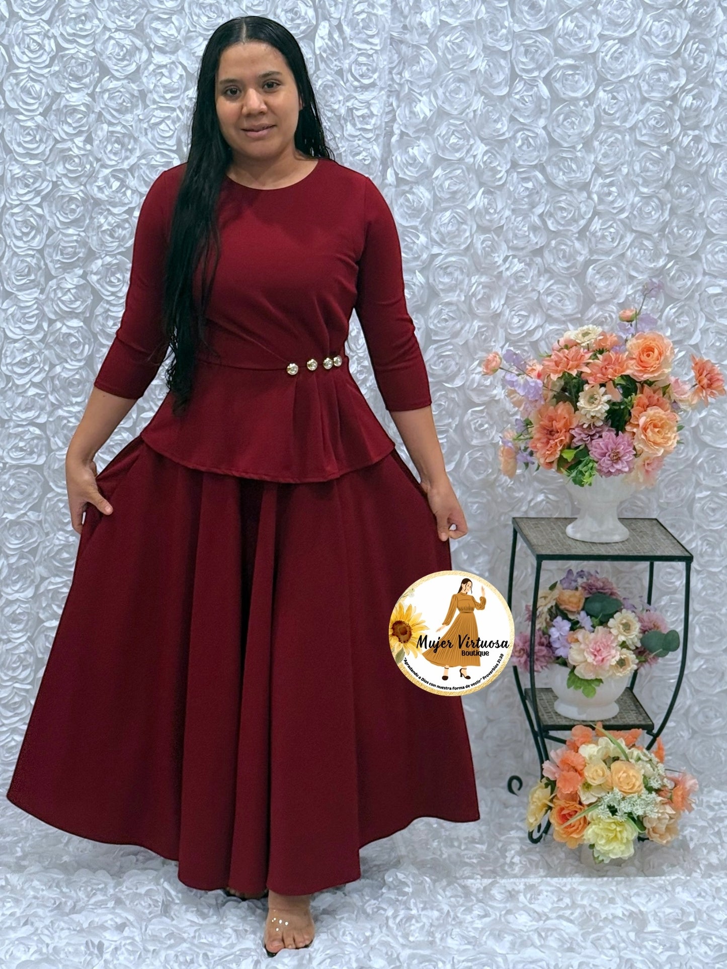 Betty Burgundy Dress