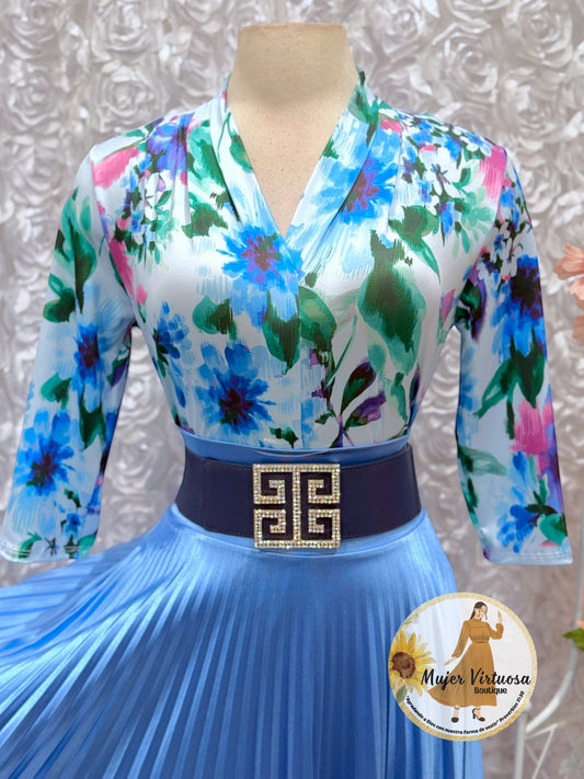 Blue Floral Top