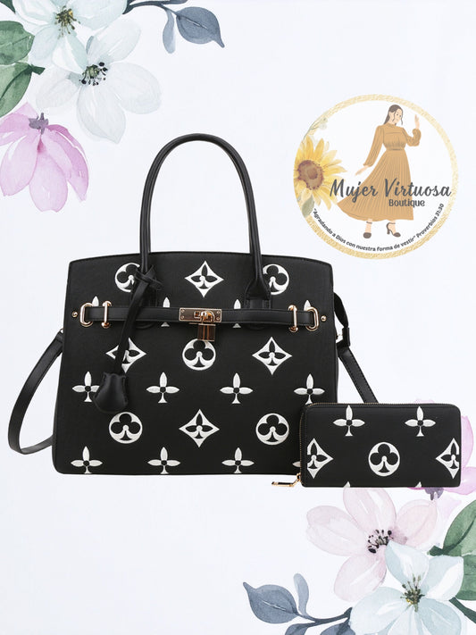 2 in 1 Design Print Bag with Wallet Set