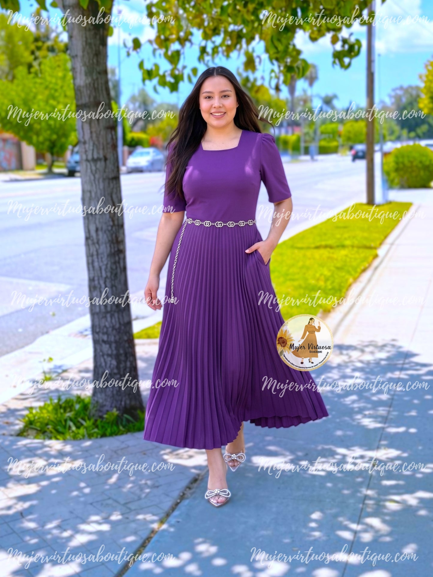 Leonor Violet Dress