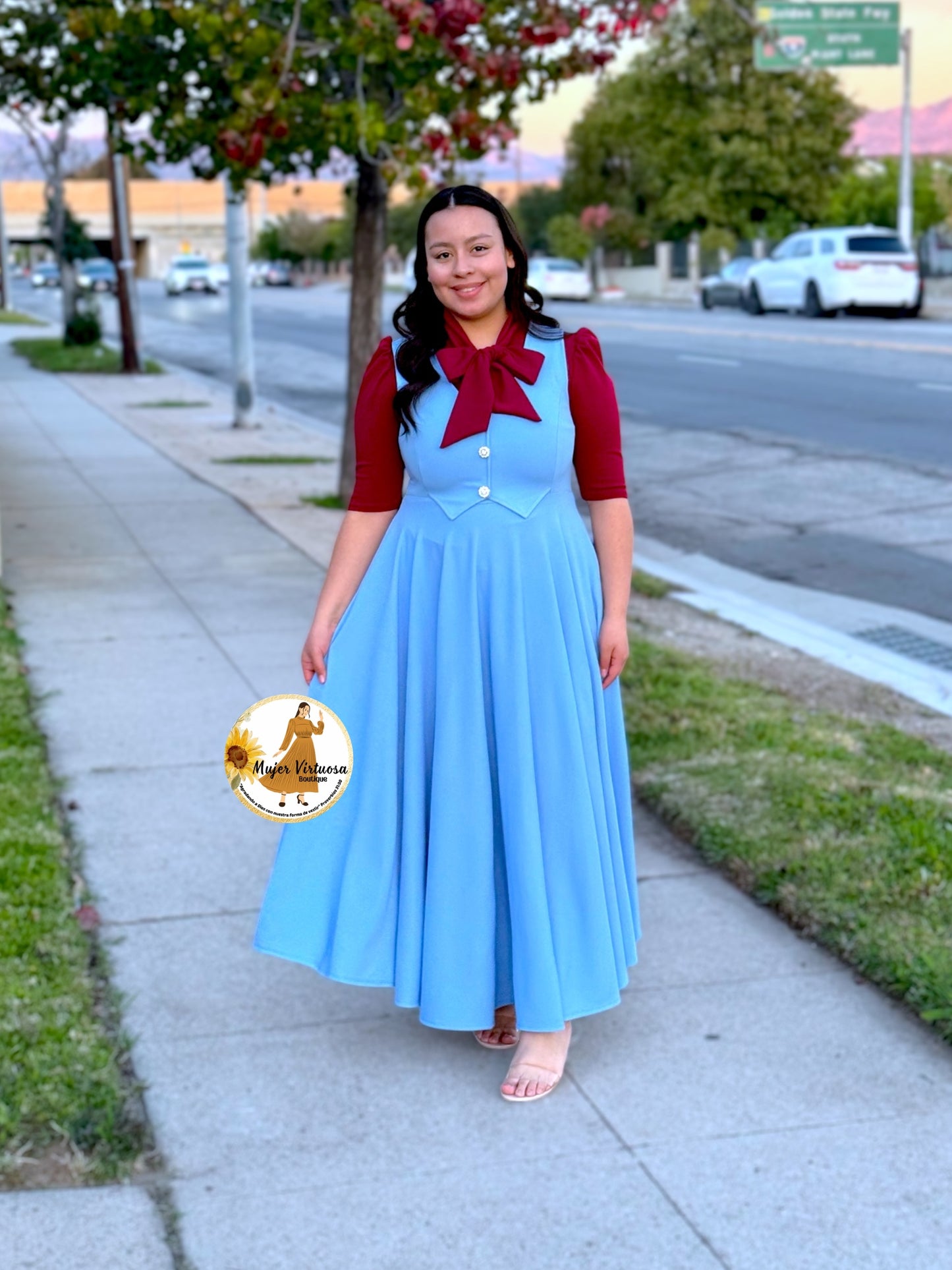 Sara Sky Blue Vest Overall