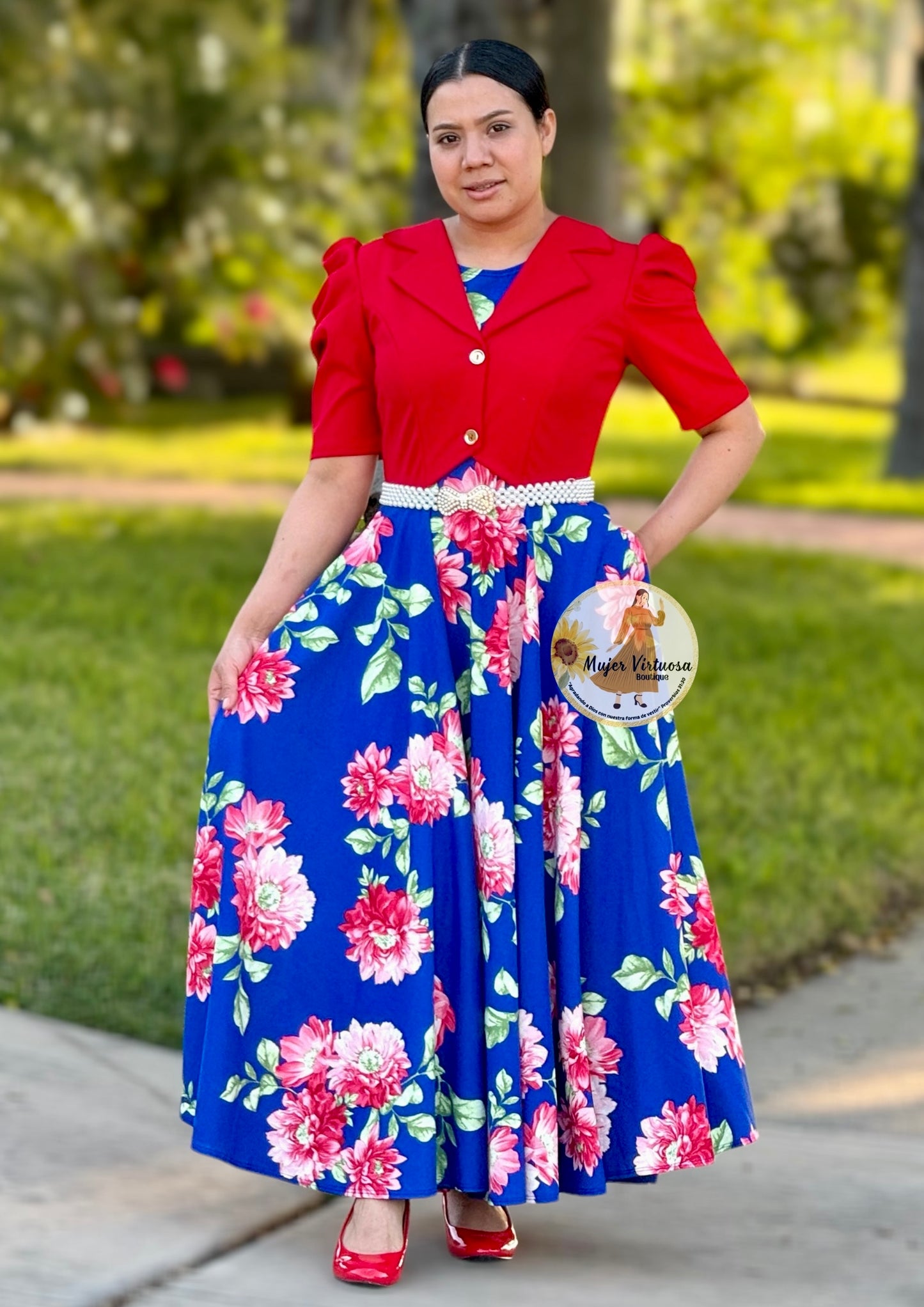 Arlet Red Blazer Floral Dress