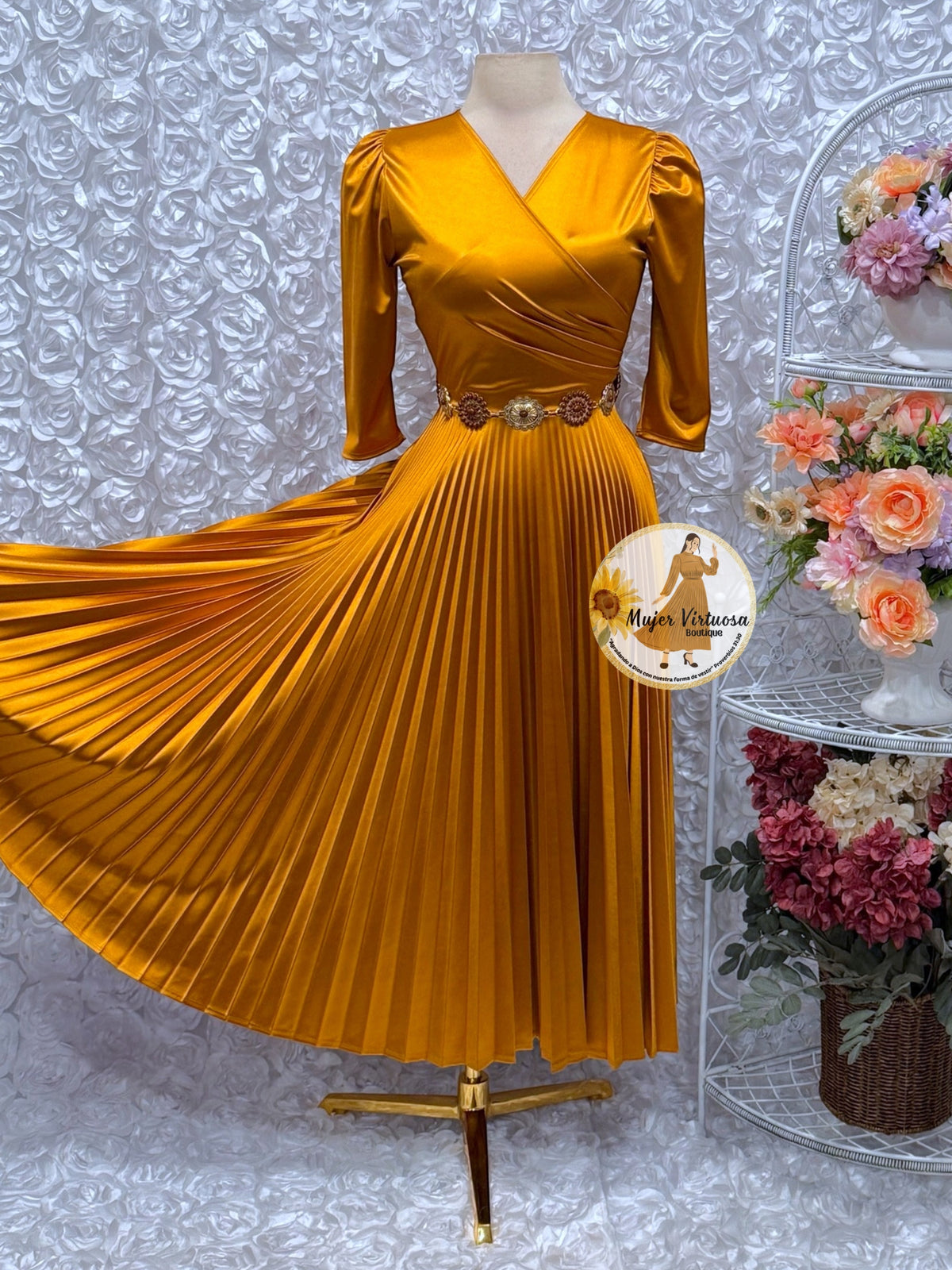 Lucia Mango Yellow Satin Dress