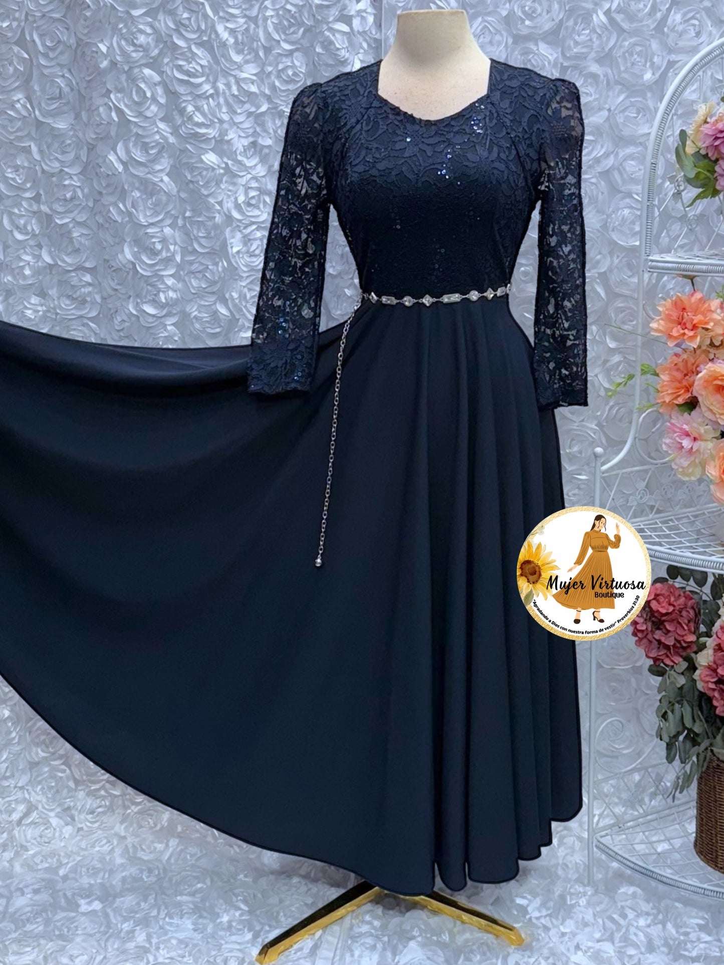Isabelle Navy Elegant Dress