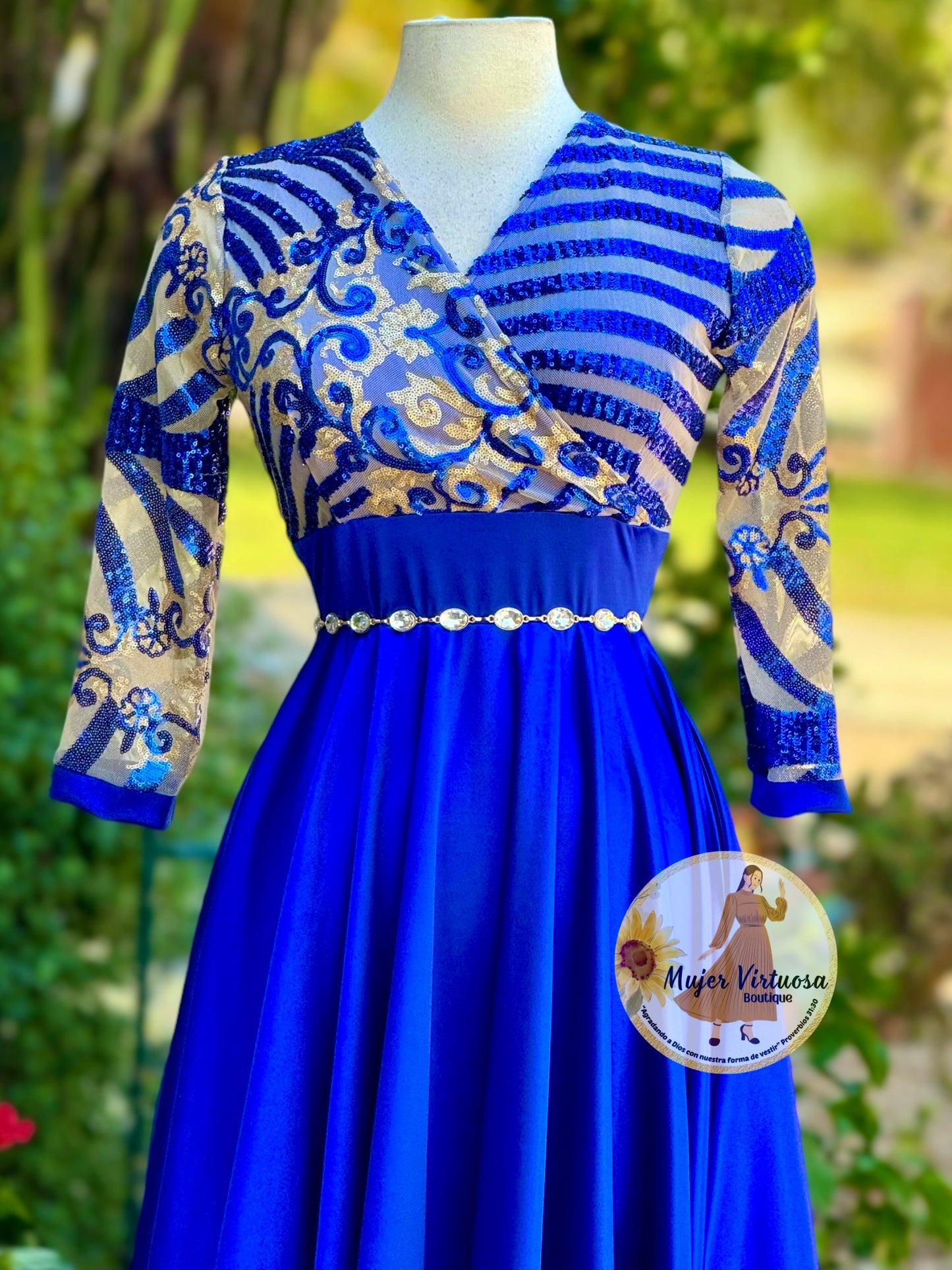 Cecilia Royal Blue Satin Dress