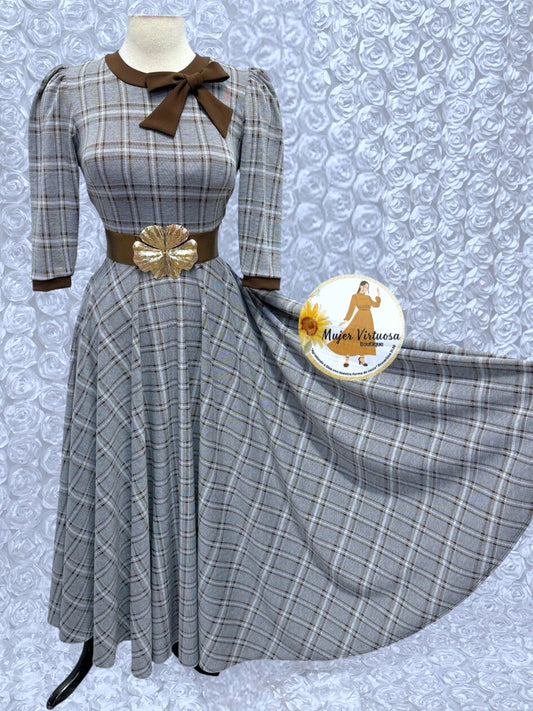 Juliette Brown Plaid Dress