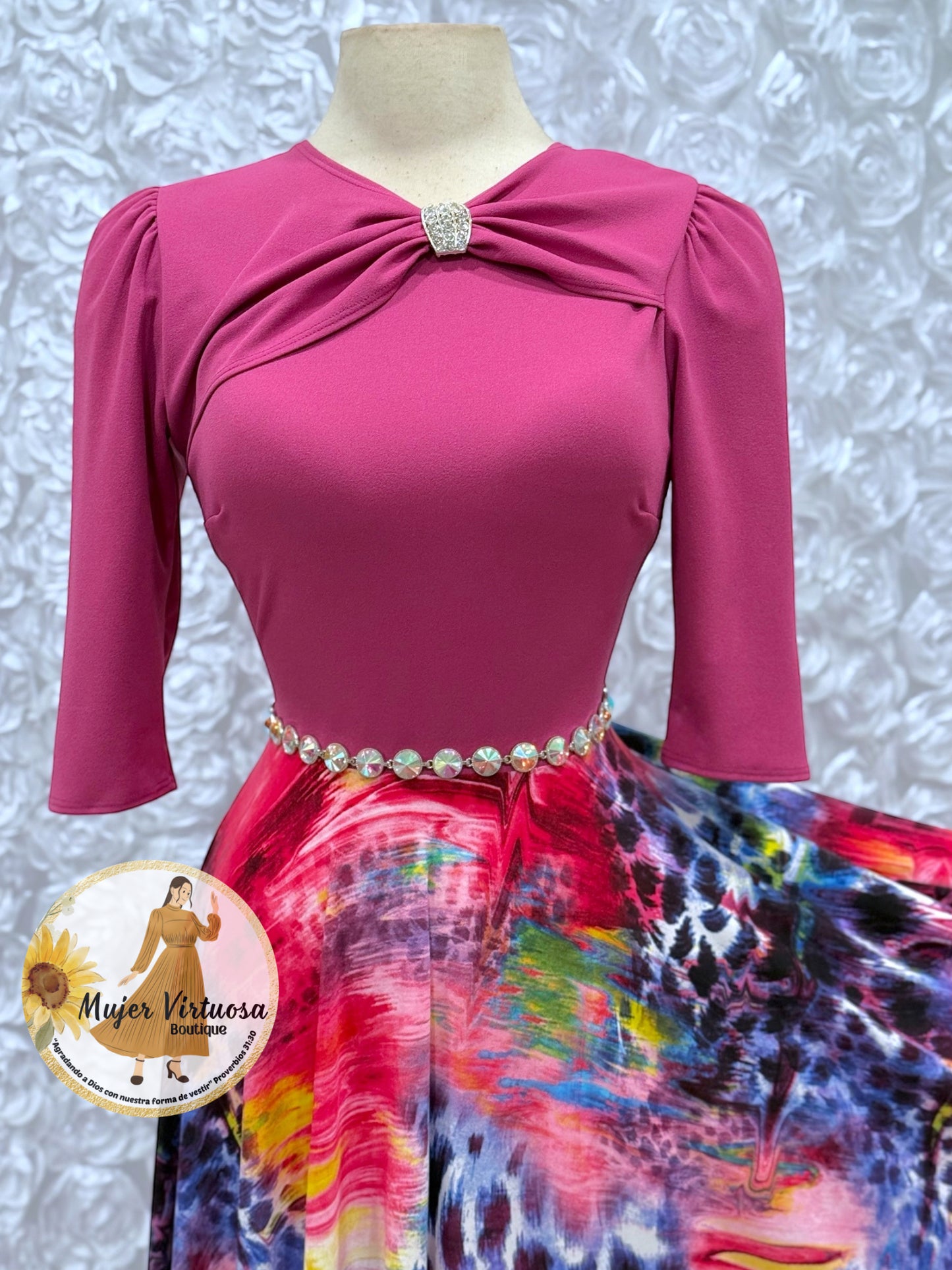 Rosalie Magenta Multicolor Dress