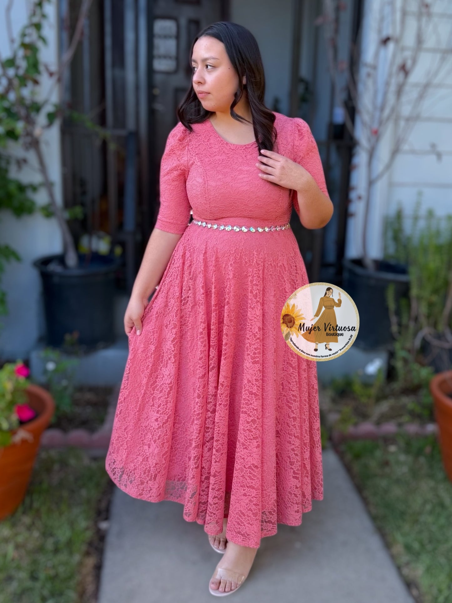 Camila Rosa Viejo Lace Dress