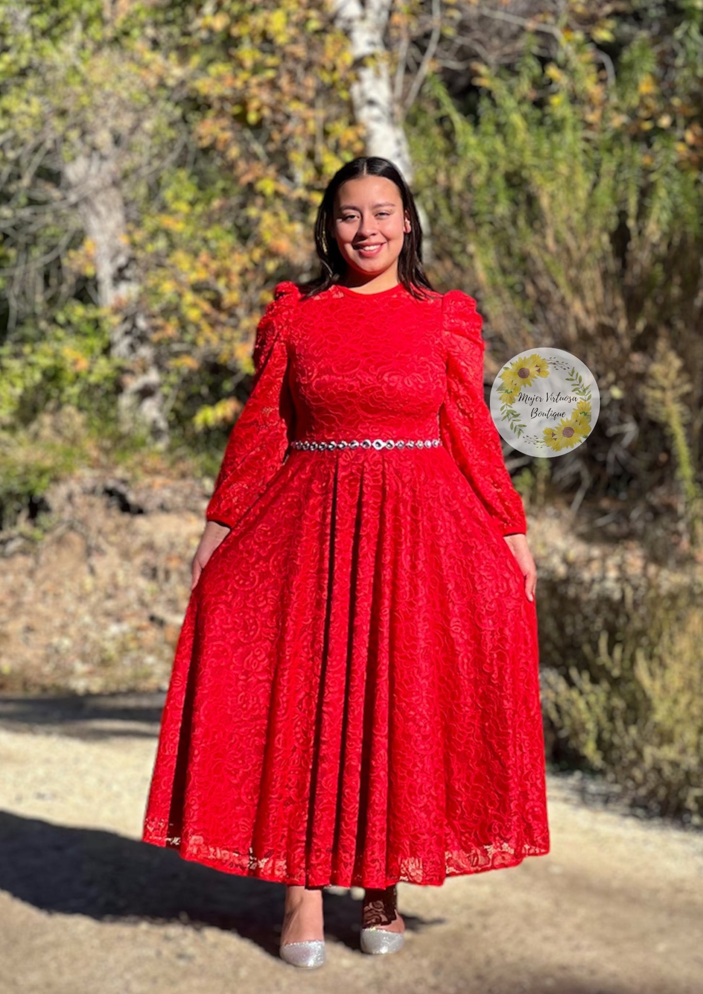 Ophelia Red Lace Dress