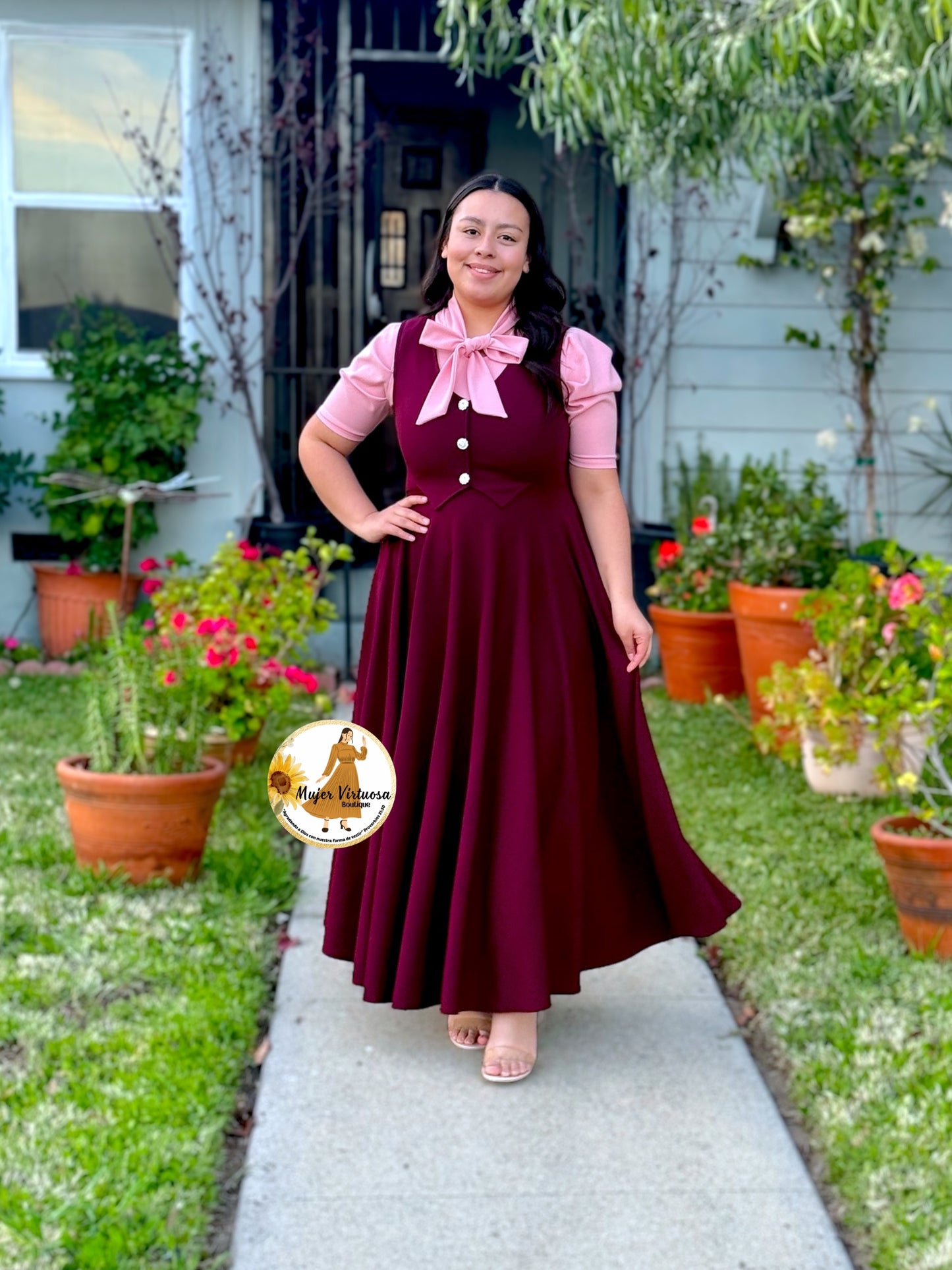 Sara Burgundy Vest Overall