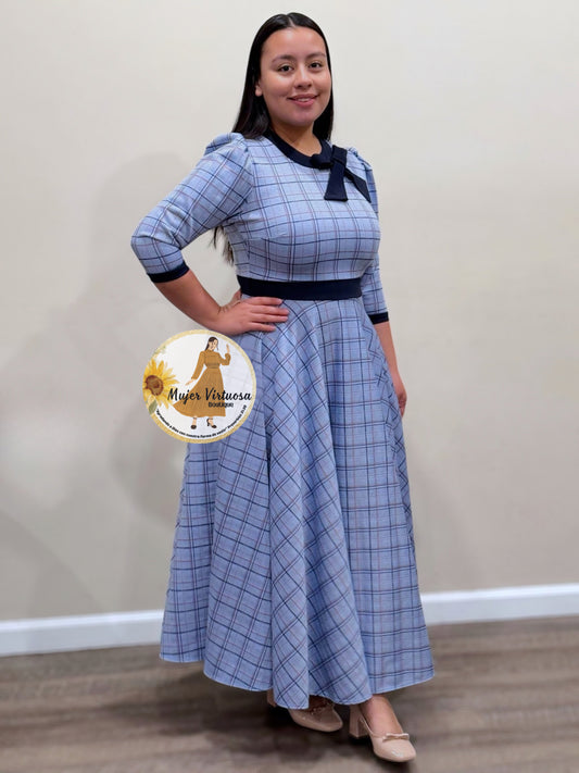Juliette Sky Blue Plaid Dress