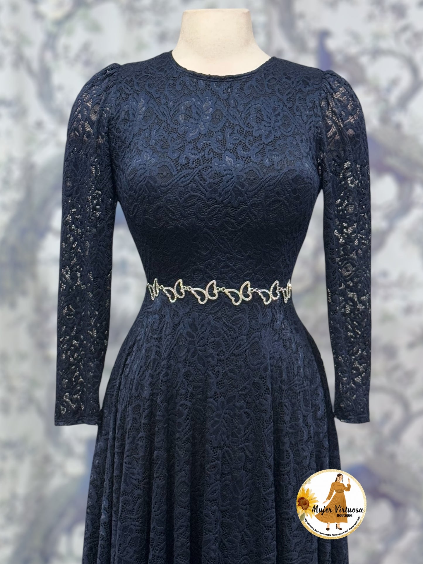 Valerie Navy Lace Dress