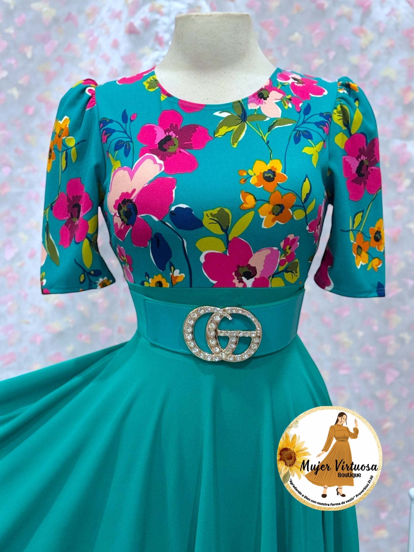 Eliana Turquesa Floral Dress