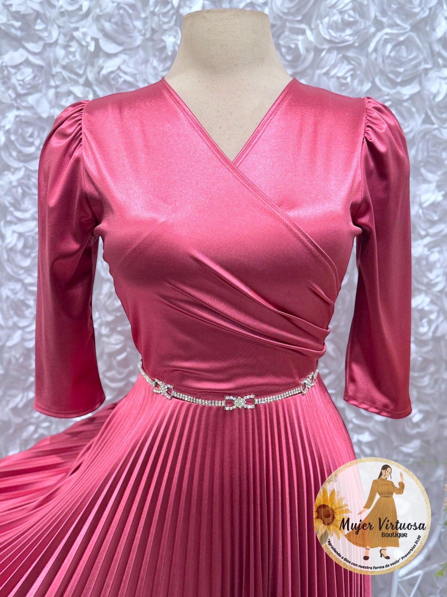 Lucia Guava Pink Satin Dress