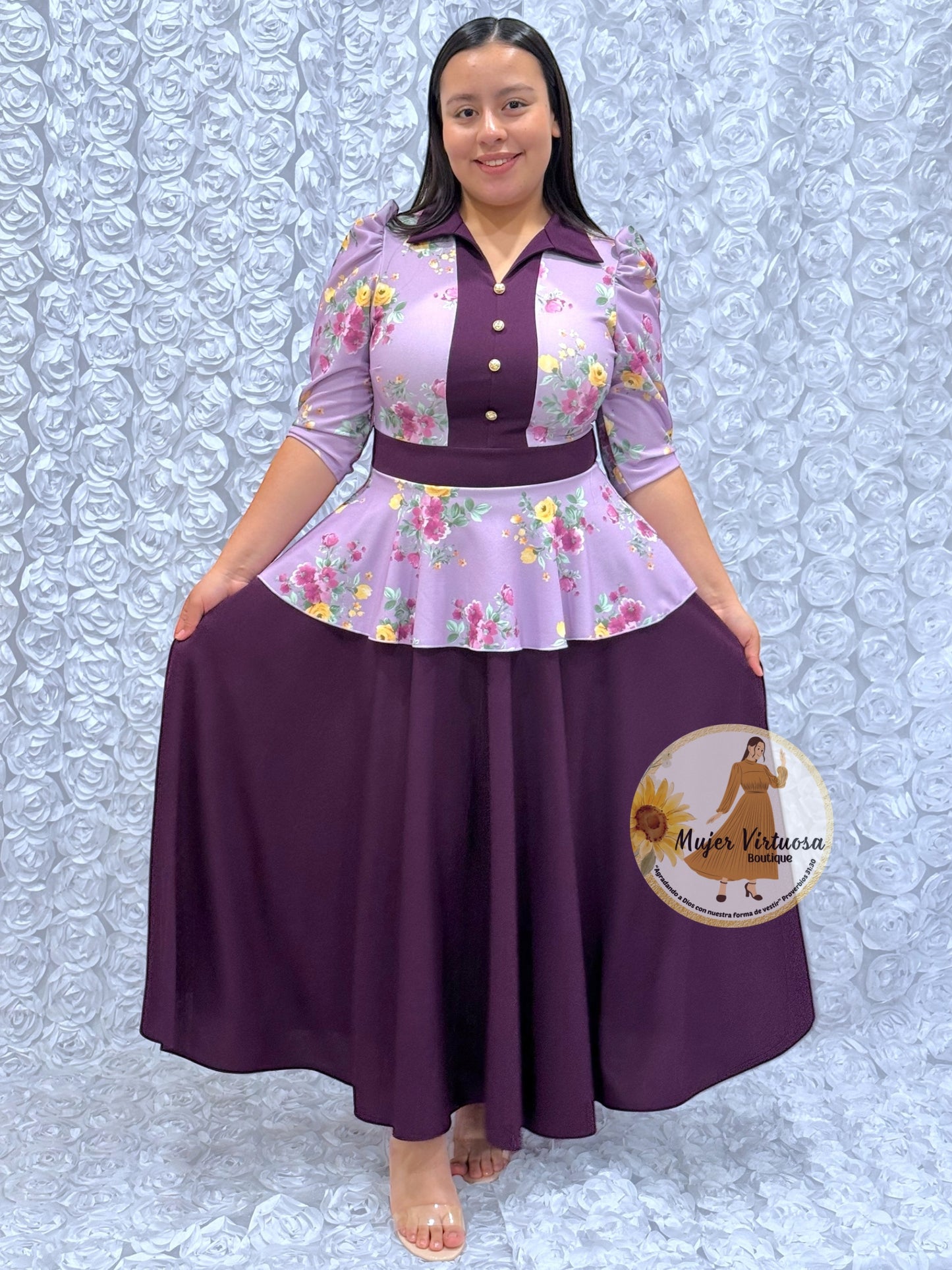 Analy Lilac & Purple Floral Dress