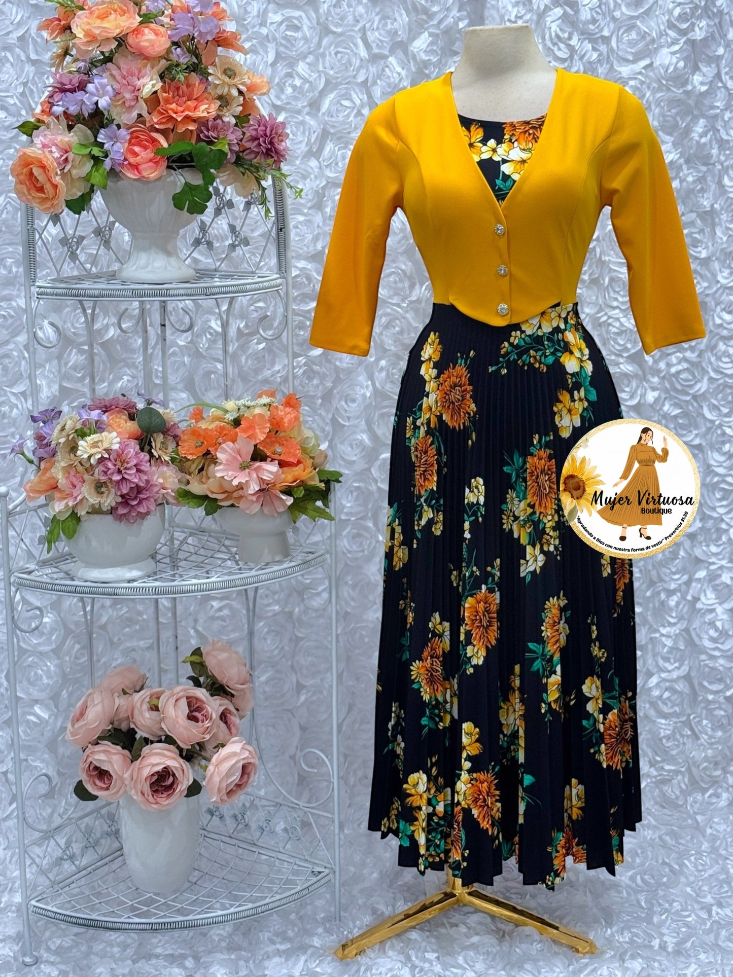 Maggie Mustard/Black Blazer Dress