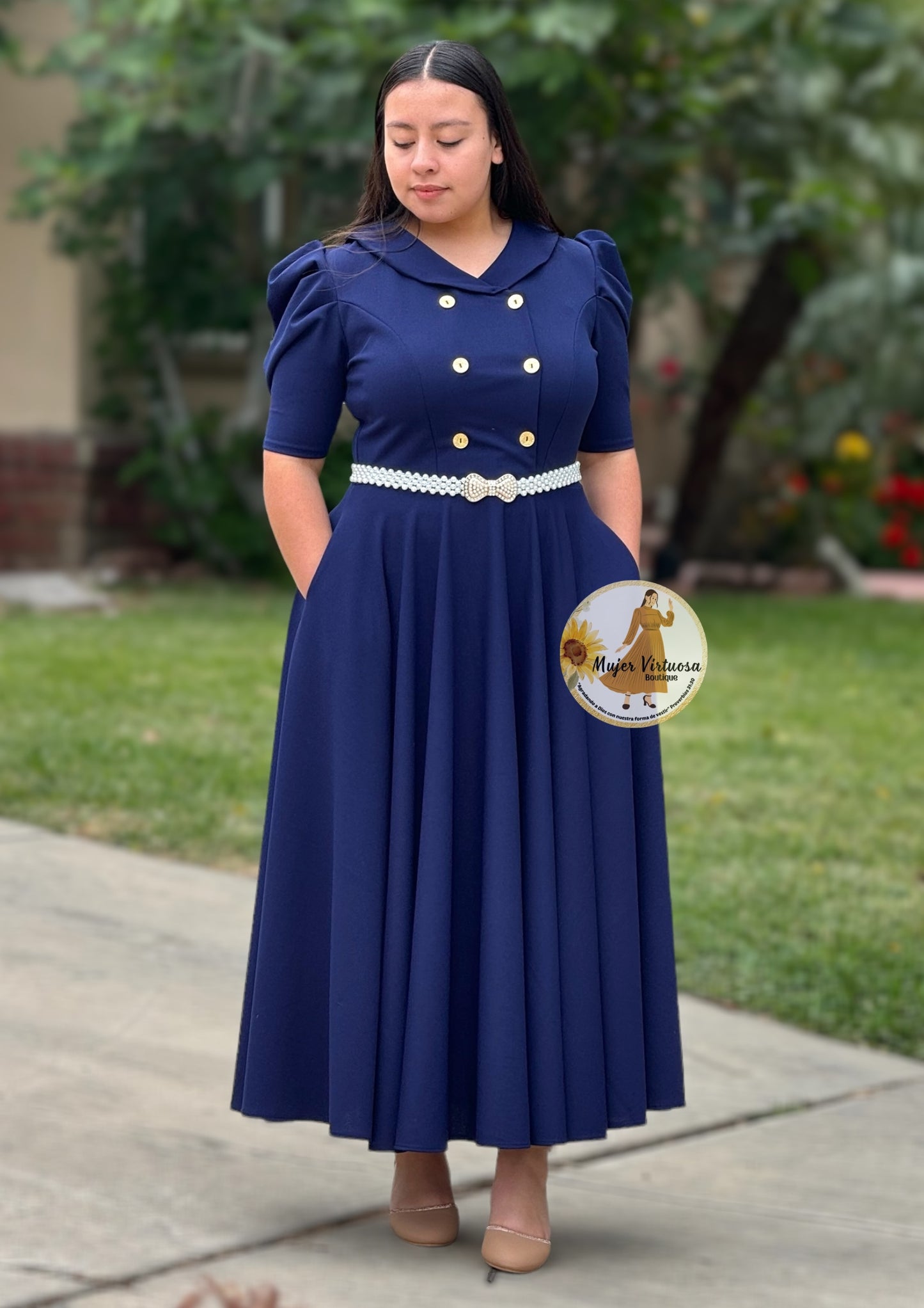 Dorothy Navy Blue Vintage Dress