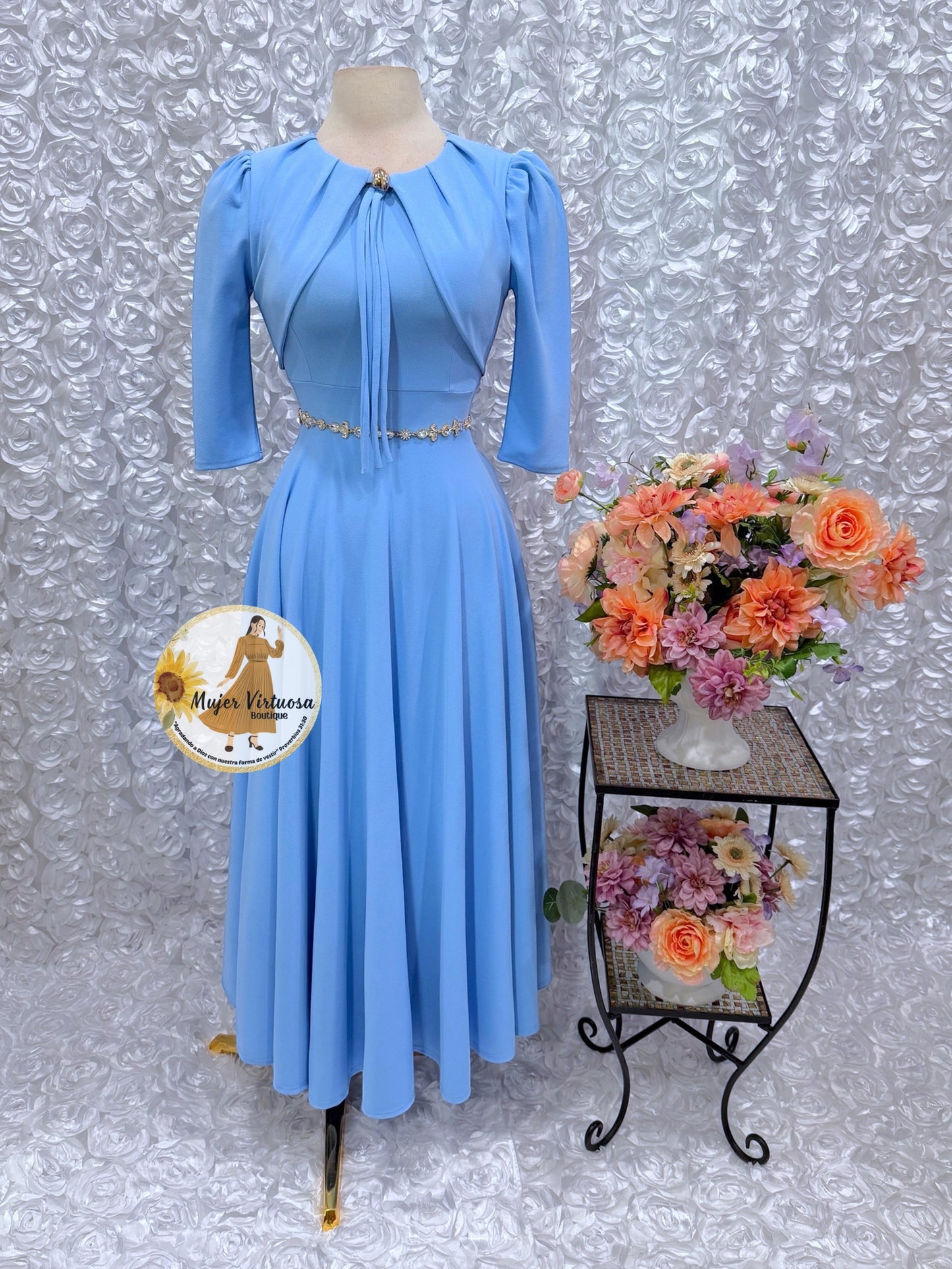 Roselyn Sky Blue Blazer Dress