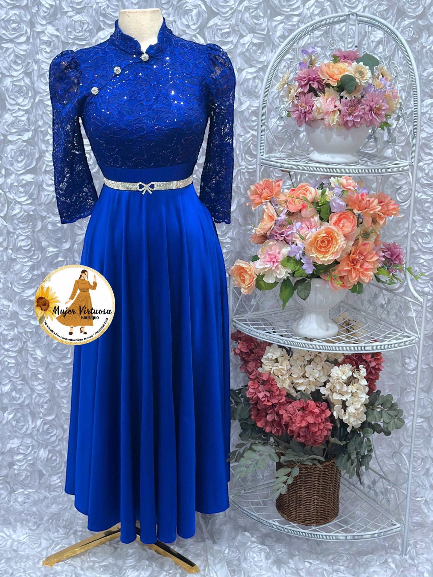 Ivana Royal Blue Lace Dress