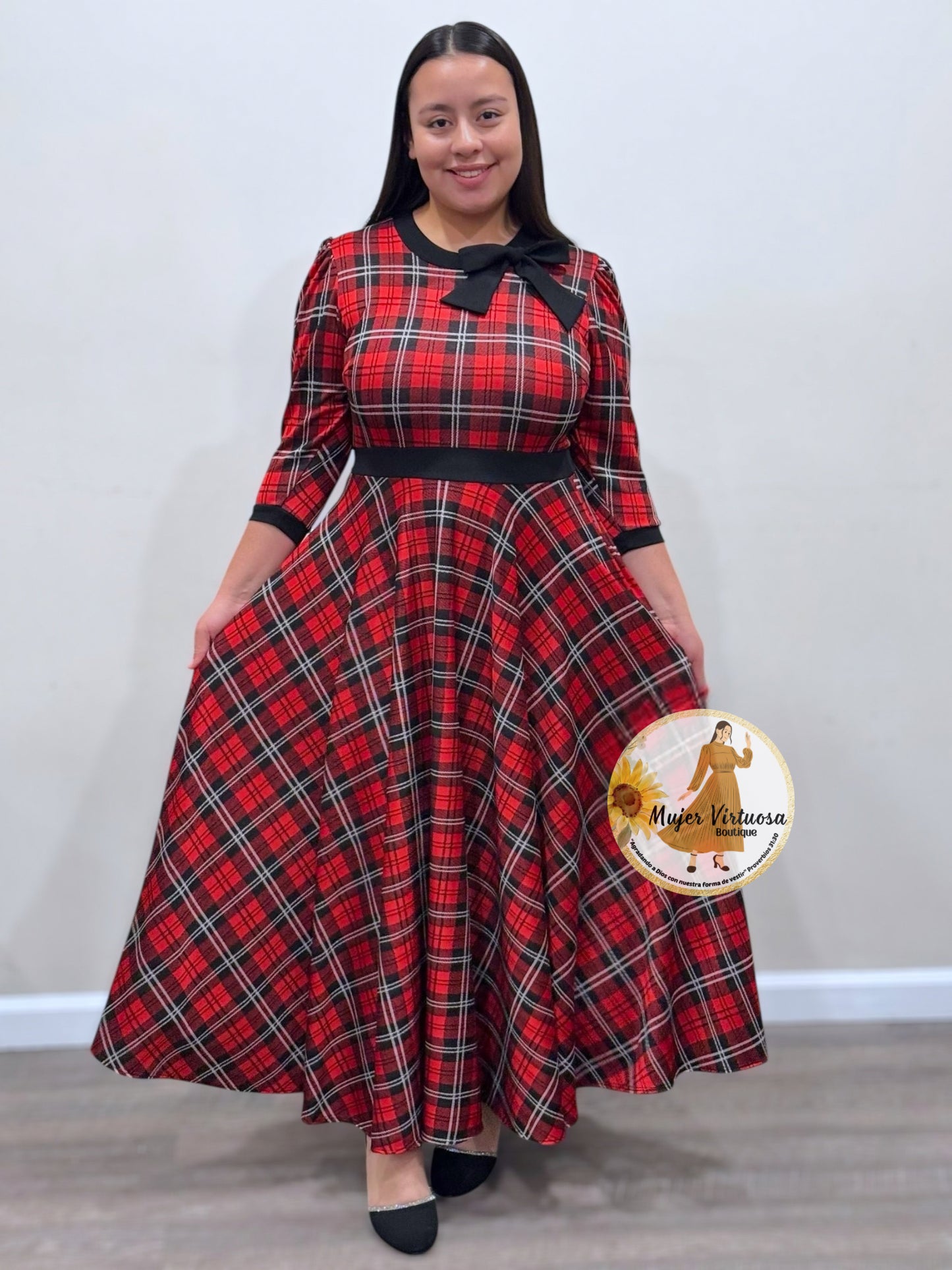 Juliette Red/Black Plaid Dress