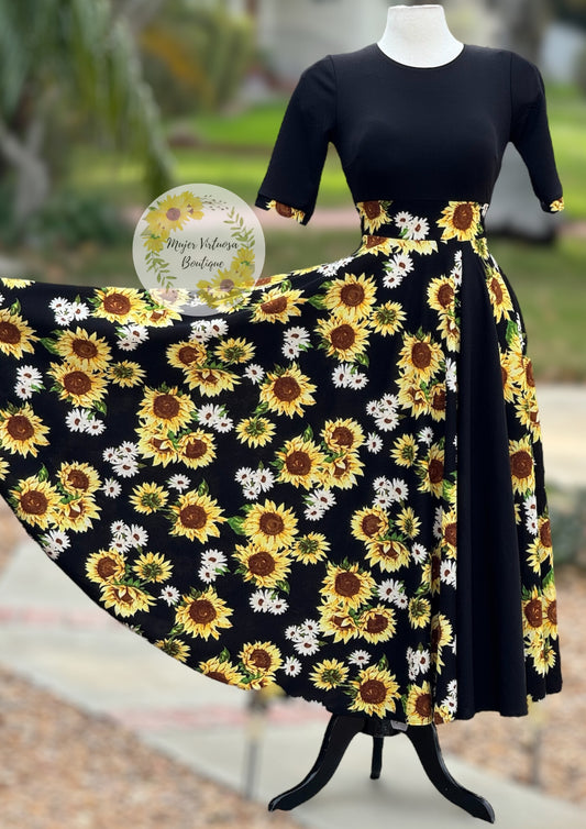 Andrea Black Sunflower 🌻 Dress