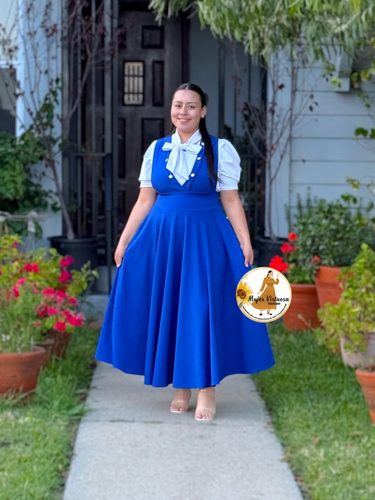 Leyda Royal Blue V-Neck Overall