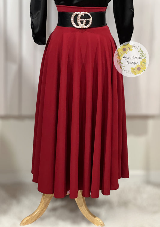Cherry Red Maxi Skirt