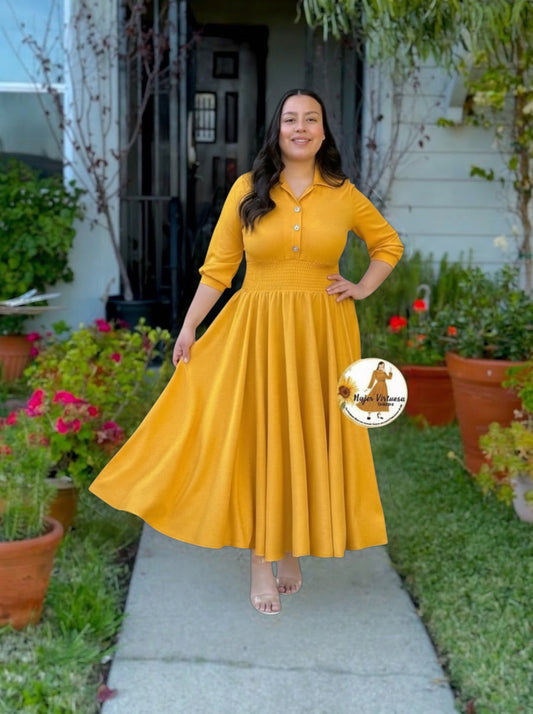 Aurora Mustard Dress