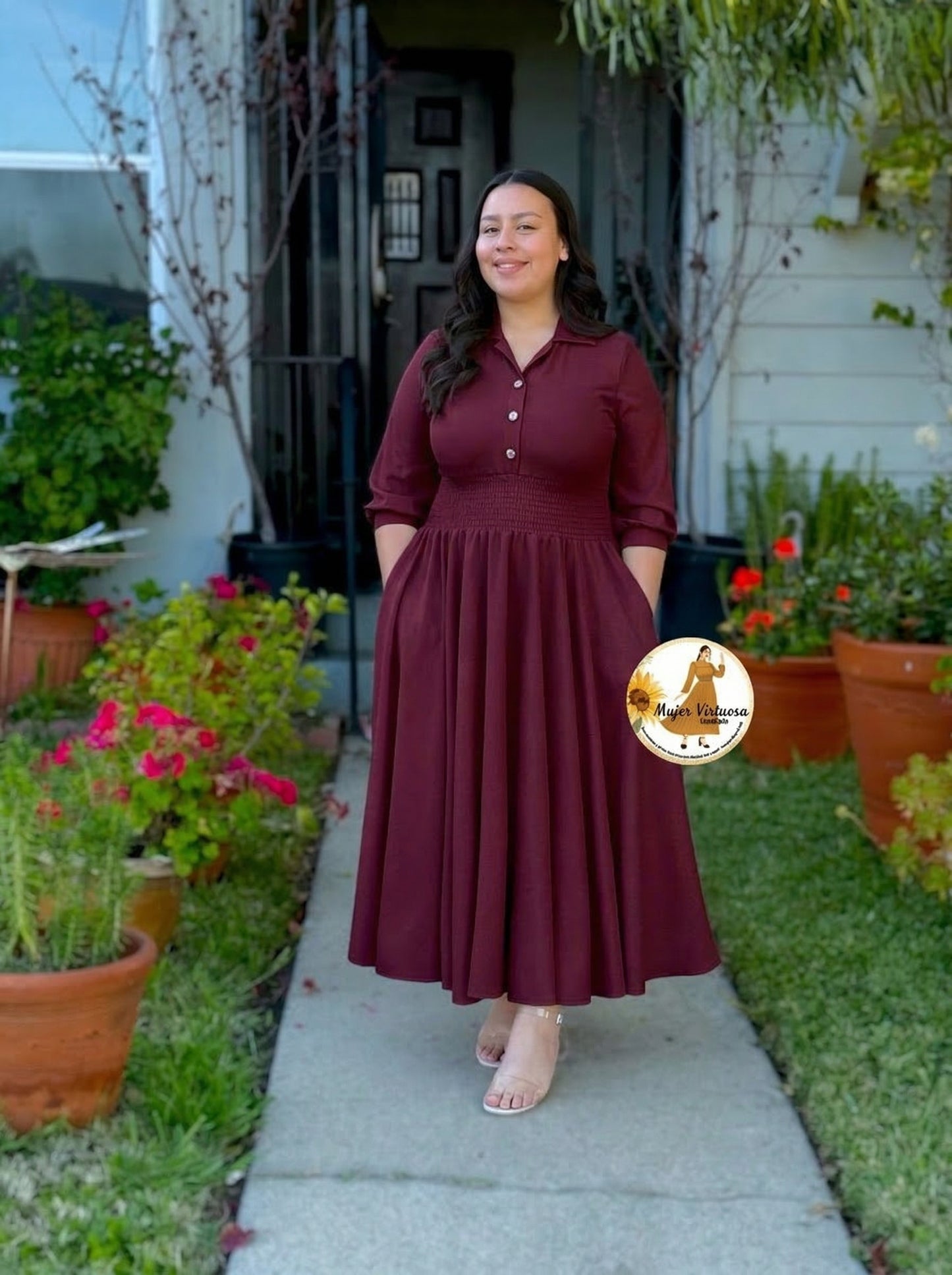 Aurora Burgundy Dress