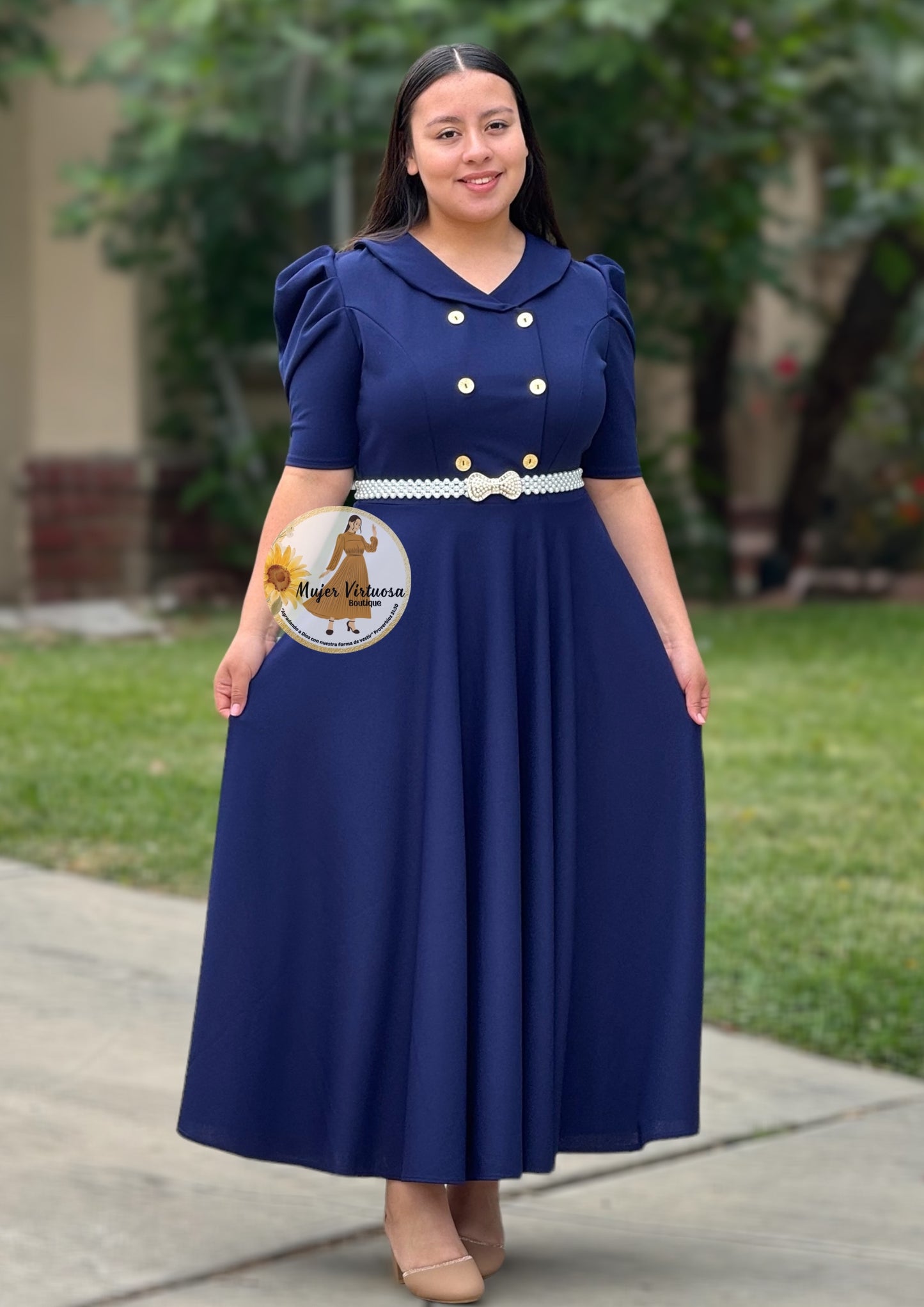 Dorothy Navy Blue Vintage Dress