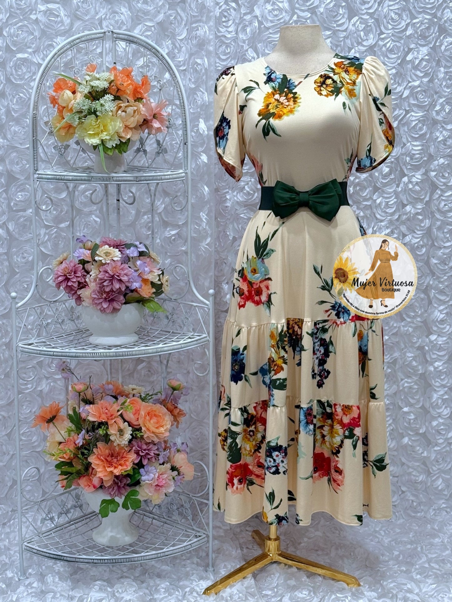 Abigail Ivory Floral Dress