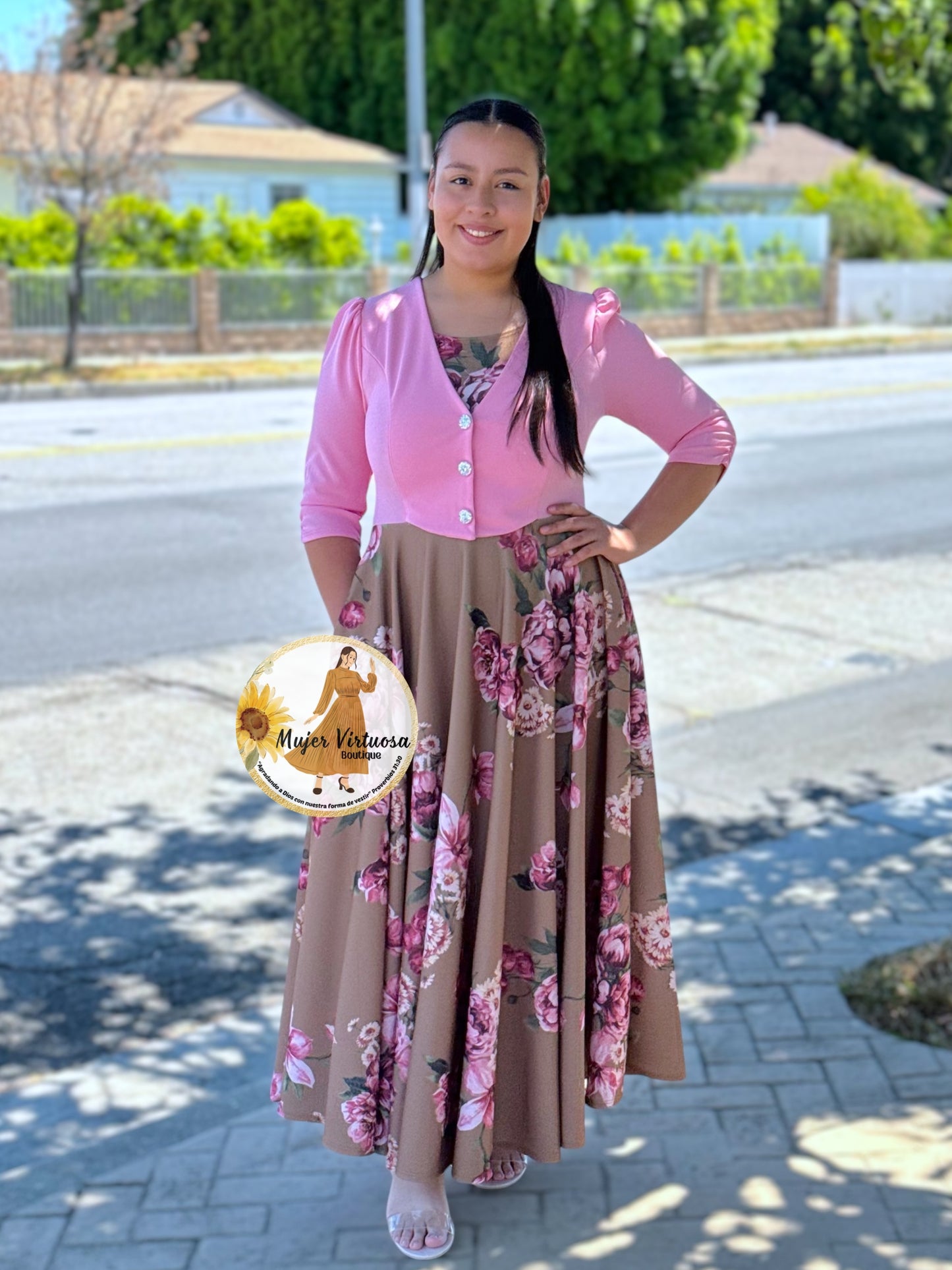 Betsy Pink/Mocha Blazer Dress