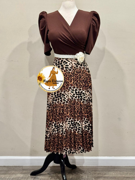 Brown Animal Print Dress