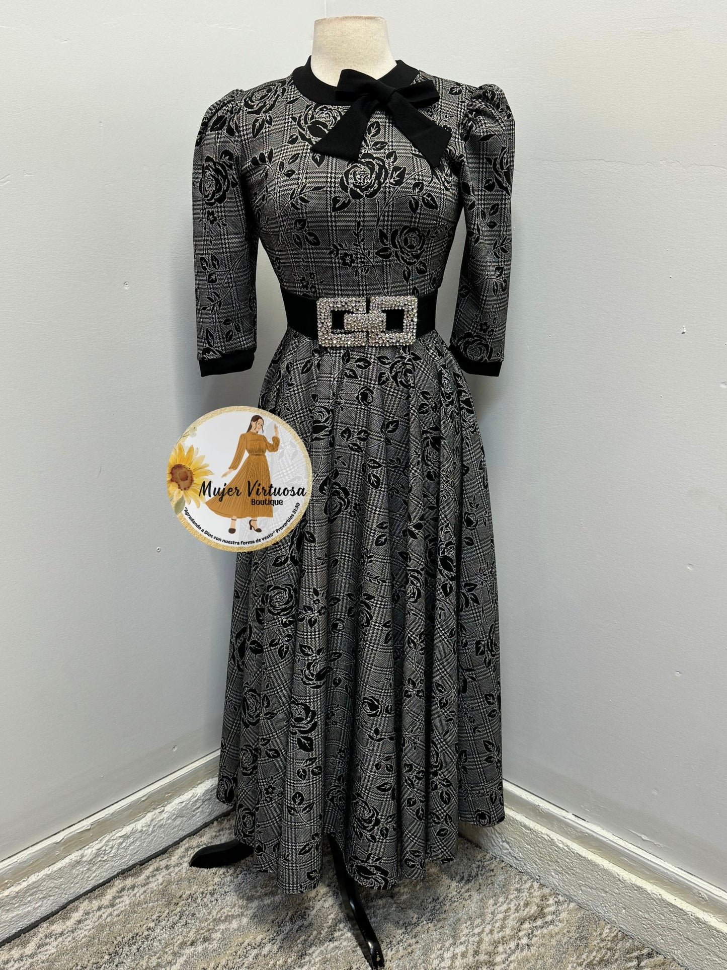 Juliette Black Roses Retro Dress