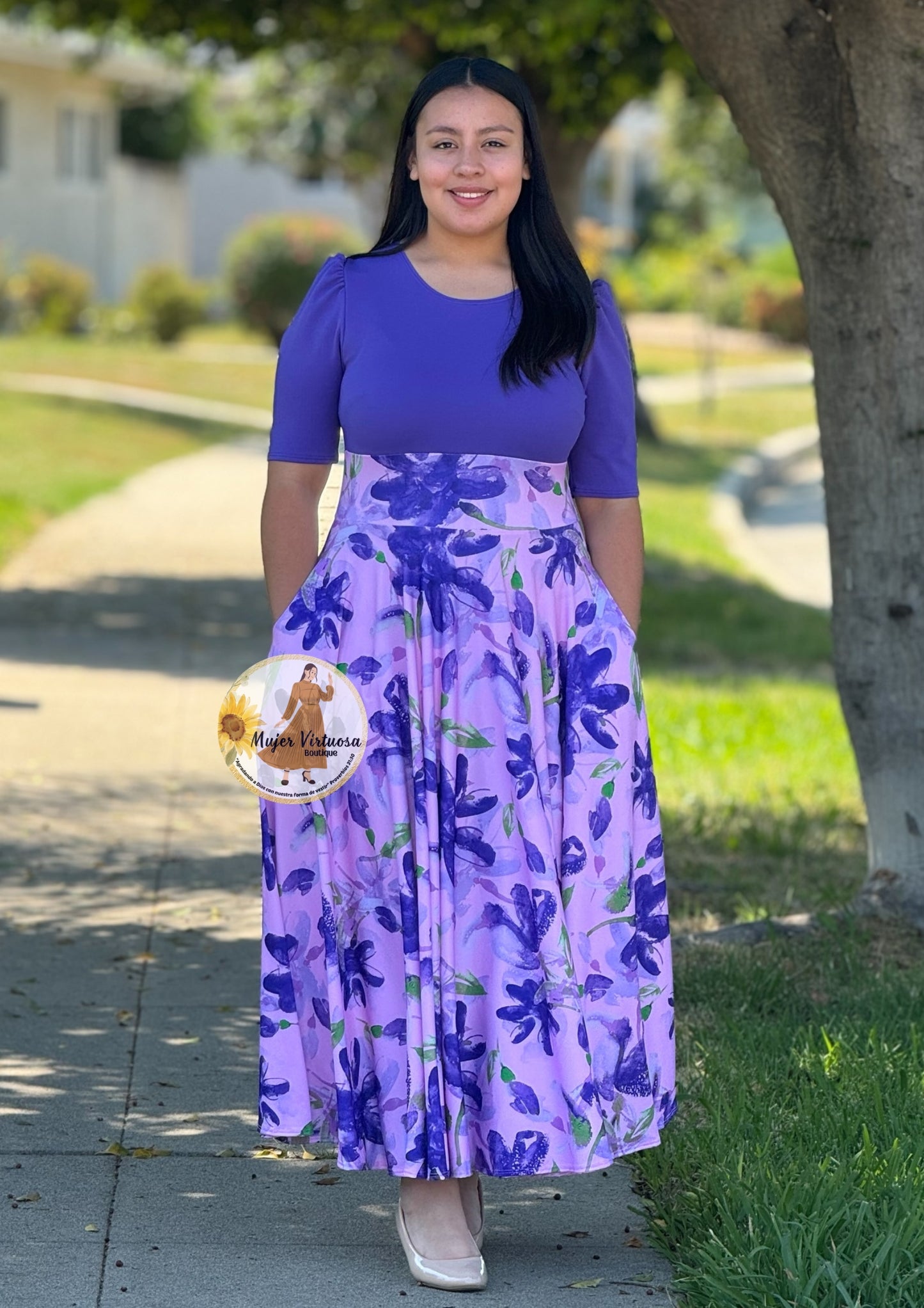 Purple Floral Maxi Dress