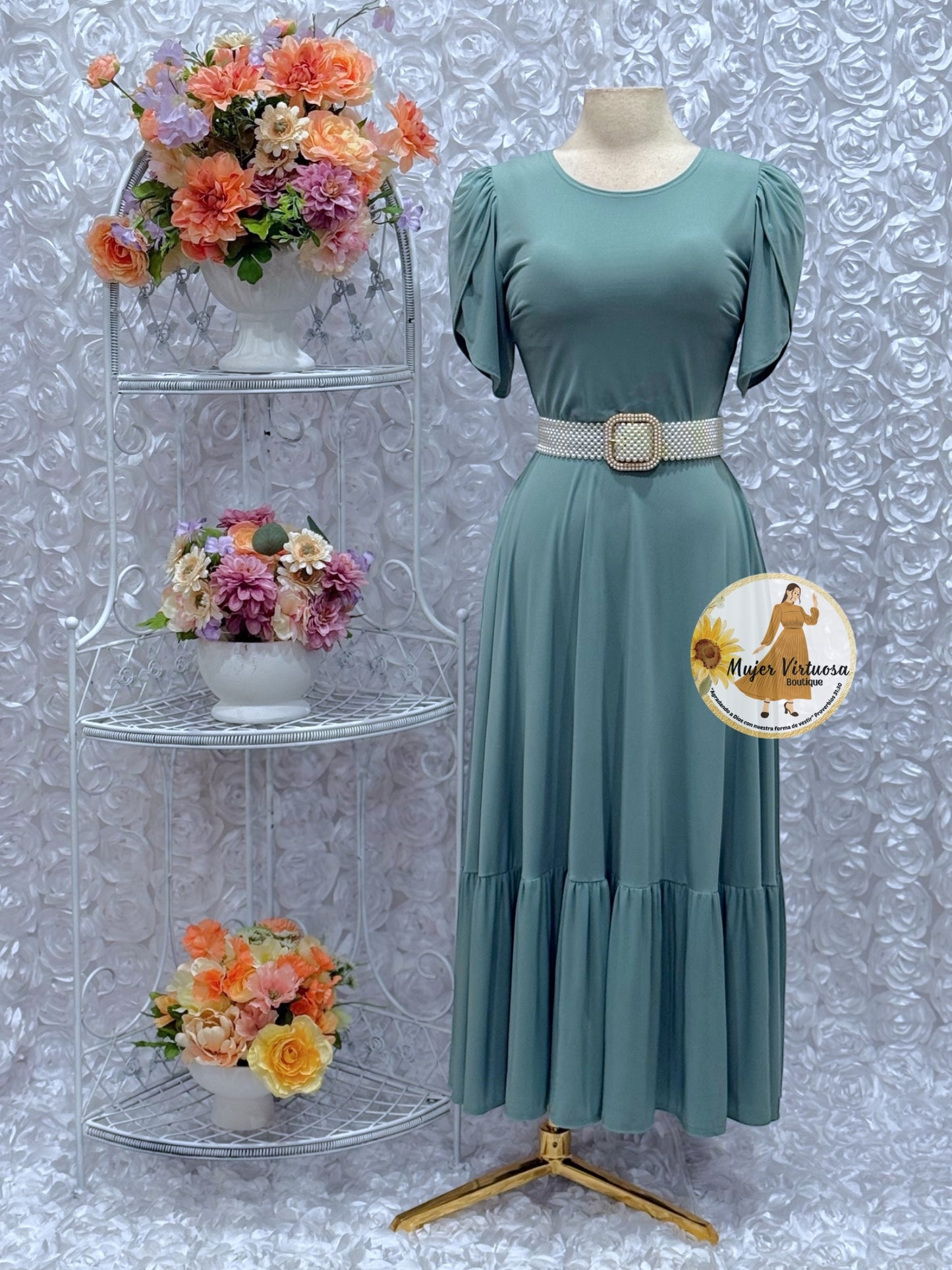 Ruth Aqua Maxi Dress