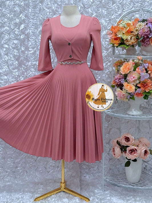 Milena Pink Blazer Midi Dress