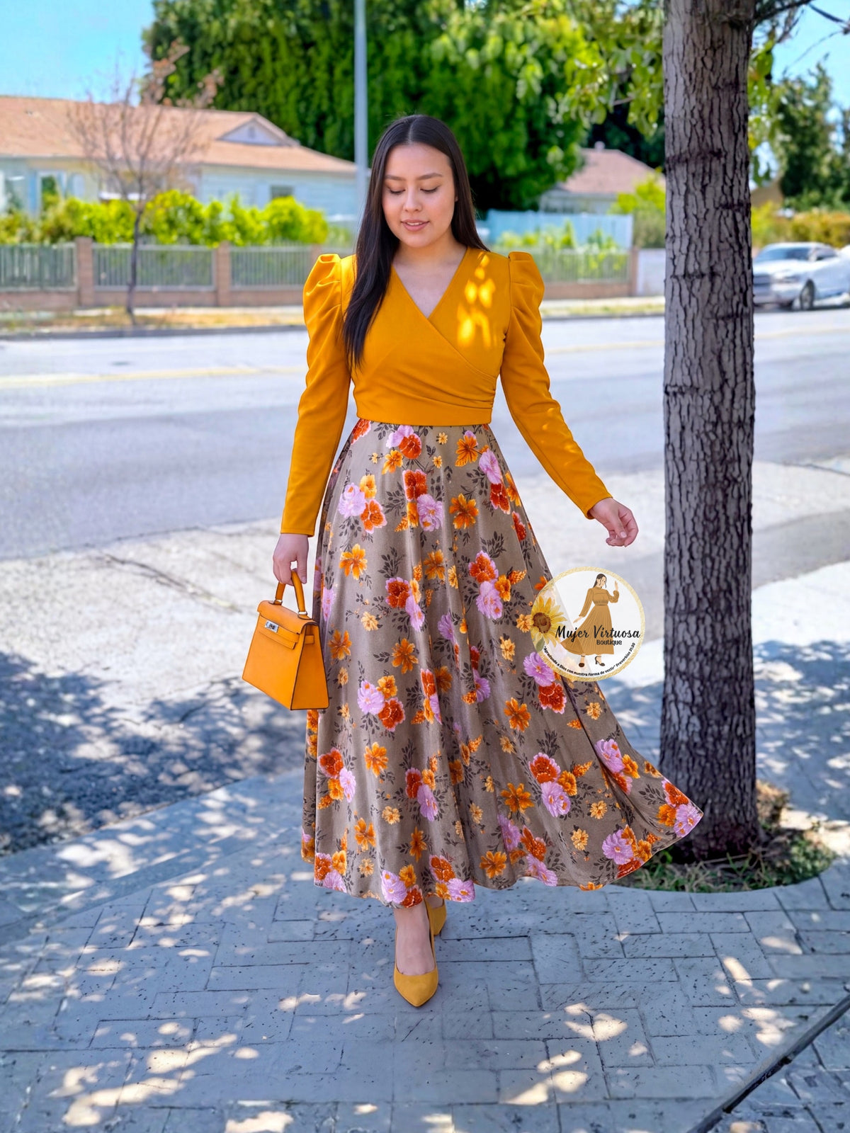 Larissa Mustard & Olive Velvet Dress