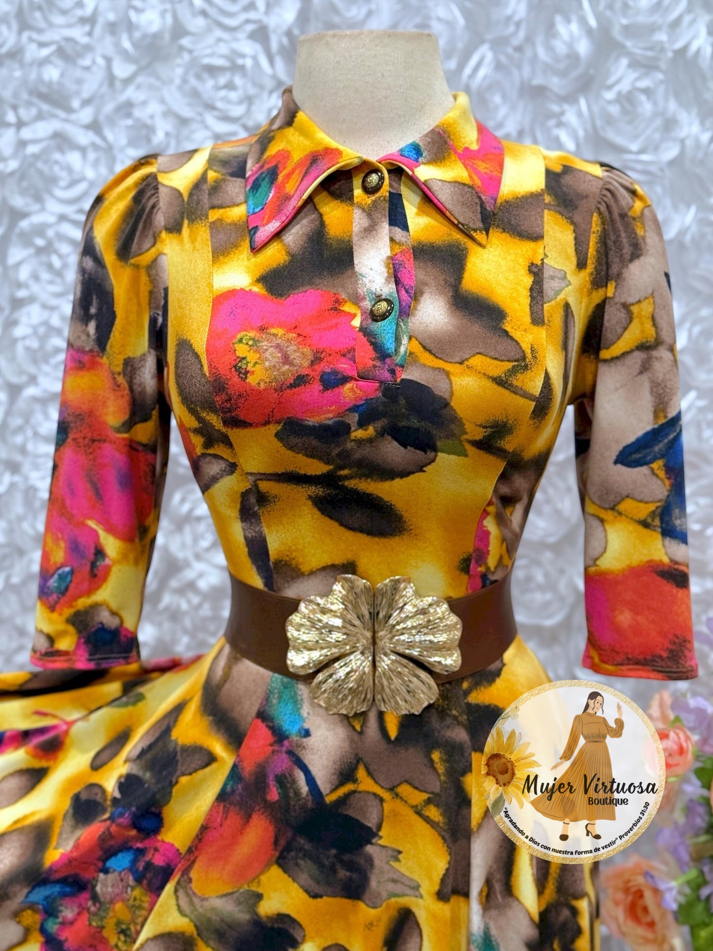Minerva Mustard Floral Dress