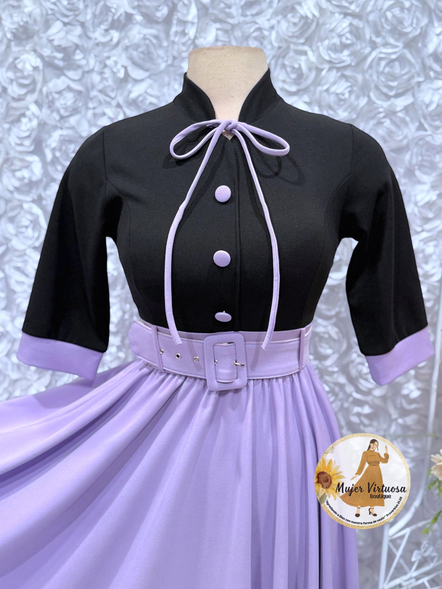 Maya Black & Lilac Dress
