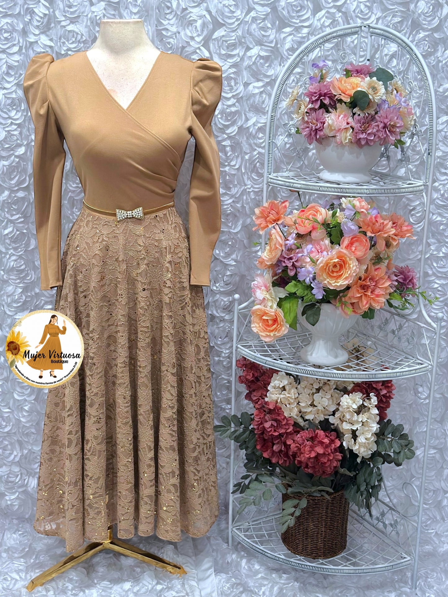 Larissa Mocha Lace Dress